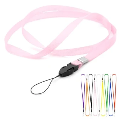 Immagine di CKB LTD Cordini rosa Tracolla da collo Porta Badge identificativo Clip ad anello per chiave palestra Etichetta con nome Chiavetta USB Telefono cellulare Carta d&#039;identità Confezione 50
