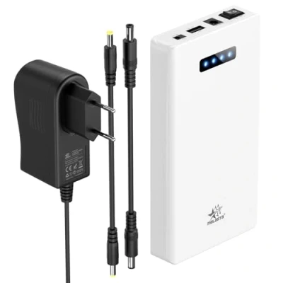 Immagine di melasta Batteria Esterna 5200mAh 12V/5A/DC 9V/1.5A/DC 5V/2A USB Powerbank Compatibile con Display LED, 1 Ingressi e 3 Uscite Caricabatterie Portatile per Smartphone, Tablet, DVR auto, CCTV Telecamera