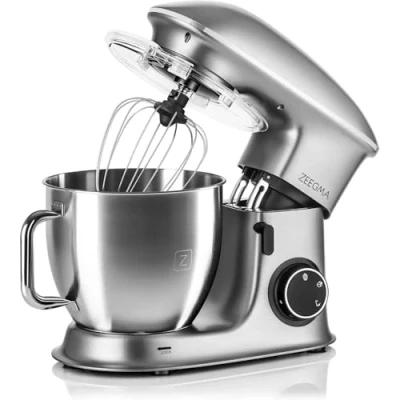 Immagine di ZEEGMA Planeet Chef Impastatrice Planetaria con 7 velocità e 3 tipo di ganci miscelazionedi, Potenza picco: 2200W, Robot da cucina multifunzione ciotola in acciaio inox 6,5 litri