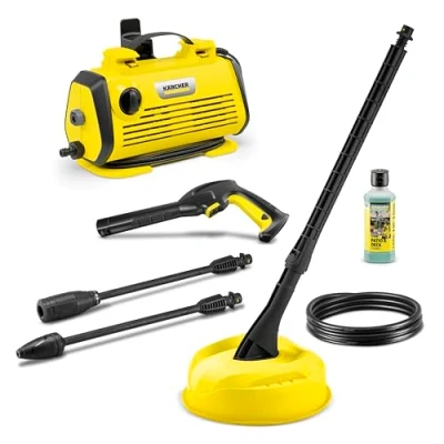 Immagine di Kärcher K 3 Horizontal Plus Home Idropulitrice ad Alta Pressione, 1600W, 120 bar, 2 lance, lavasuperfici, Orizzontale, elettrica acqua fredda compatta, Giallo/Nero