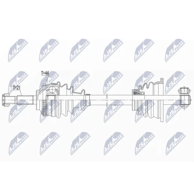 Immagine di NTY NPW RE 165 Albero motore / Semiasse Assale anteriore Sx 630 RENAULT: CLIO 2, Kangoo I, I Express