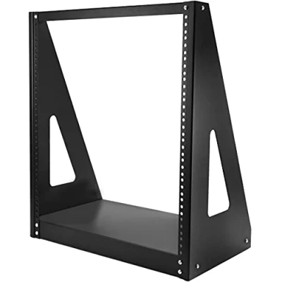 Immagine di StarTech.com Supporto rack da tavolo 19&quot; 12U a telaio aperto dati rinforzato 2 montanti Quadro armadio di rete per AV/Media e apparecchiature musicali Capacità 160kg (2POSTRACK12)