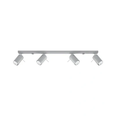Immagine di Sollux Lighting Ring 4L Lampada da parete Design moderno e minimalista, regolabile braccio direzione della luce Lampadina GU10 sostituibile, 4 x 40 W Acciaio, grigio, 80 6 16 cm