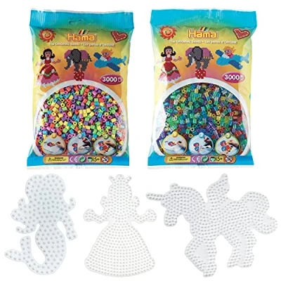 Immagine di Hama Assortimento Girly Perline da stiro, Plastica, Multicolore, Misura Midi ø 5 mm, rif. S243