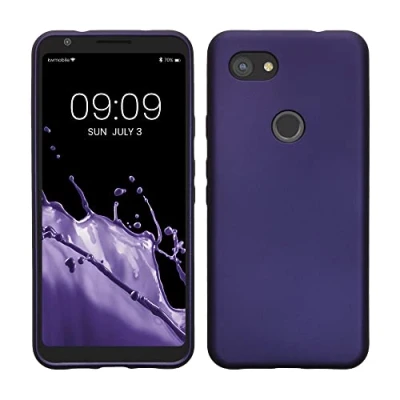 Immagine di kwmobile Custodia Compatibile con Google Pixel 3a Cover Back Case Morbida Protezione in Silicone TPU Effetto metallizzato lilla