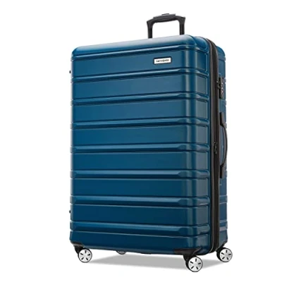 Immagine di Samsonite Omni 2 Hardside Valigia Espandibile Con Mulinelli Spinning, Blu laguna, Checked Large 28 Inch, Bagaglio Ruote Spinner
