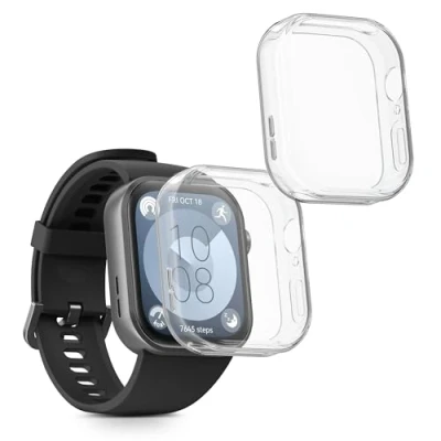 Immagine di kwmobile Set 2X Custodia Smartwatch Compatibile con Huawei Watch Fit 3 Cover Case Silicone Protezione Orologio Fitness Trasparente