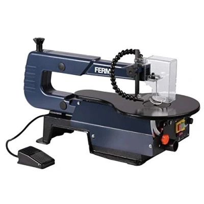Immagine di FERM Sega da traforo 120W interruttore a pedale. Include lame TPI e chiave brugola.