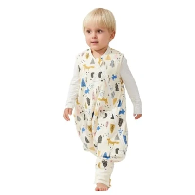 Immagine di Duomiaomiao sacco nanna con gambe, 2,5 Tog, caldo a pelo piedi, 100% cotone, coperta indossabile per bambini, (2 3 anni, panda)