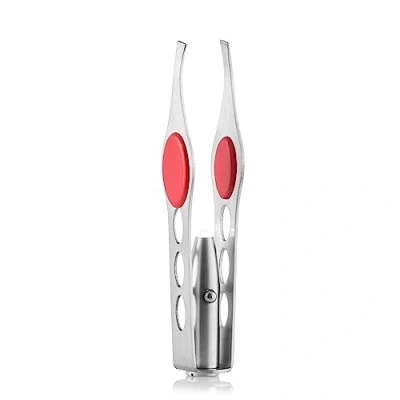 Immagine di InnovaGoods Pinzette con LED per Sopracciglia, Precisione Affilata, Design Ergonomico, Luce Maggiore Visibilità, Acciaio Inossidabile, Rosso