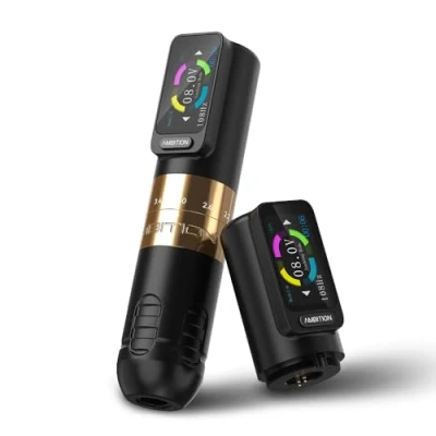 Immagine di Ambition Seher Macchina per tatuaggi wireless con penna a cartuccia pistola rotativa 6 colpi di lunghezza 2,2 mm 4,2 2 pulsanti 2400 mAh Display digitale LED tatuatore