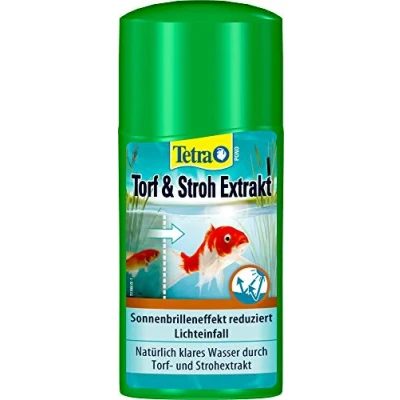 Immagine di Tetra Pond Torf &amp; Stroh Estratto per la cura dell&#039;acqua laghetti naturalmente chiari, con principi attivi puri vegetali, flacone da 250 ml