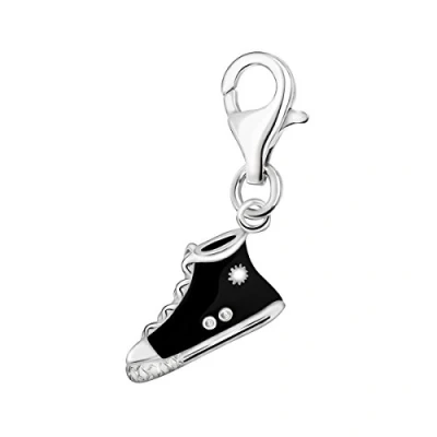 Immagine di Quiges Donna Charm Ciondolo Placcato Argento Sneaker Classica per Bracciali e Accessori