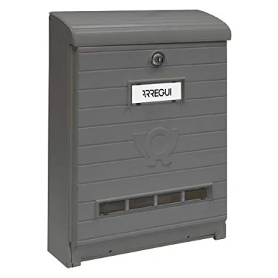 Immagine di Cassetta Postale Individuale in Plastica Resistente, Di Grandi Dimensioni, Cassette della posta da parete stagna, Dimensione L (Riviste e Buste C4), Facile Montare, Grigio