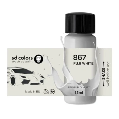 Immagine di SD COLORS fuji WHITE 867 Vernice per ritocchi, 15 ML, riparazione graffi e scheggiature, codice colore 867, colore: Bianco