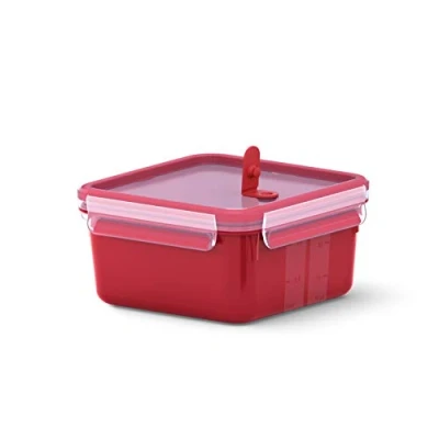 Immagine di Emsa Clip&amp;Micro Contenitore alimentare da 1,3 l, conservazione perfetta, guarnizione freschezza, 100% impermeabile, adatto per microonde, inodore, senza BPA, prodotto in Germania