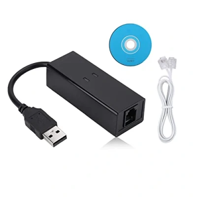 Immagine di modem dati, dati fax vocale esterno USB 2.0, adatto per velocità di download 56K Supporta ID chiamante Win7 Win8 Win10 XP analog Collegamento rapido