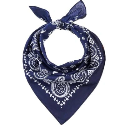 Immagine di HEVIBK Set Bandane Colorate Multicolori Fazzoletti Testa, Bandana Fazzoletto per Capelli Collo Polso Testa Cravatta, Multicolore Donna, Uomo, Bambini (Blu navy)