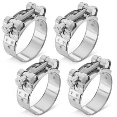 Immagine di Poppstar 2 pezzi Collare stringitubo a bullone in acciaio inox Morsetto Campo di serraggio 52 55mm, larghezza banda 22mm, W4