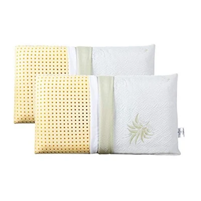 Immagine di EVERGREENWEB Coppia Cuscini Letto 40x70 Bassi 9 cm Modello Saponetta 100% Memory Foam Doppia Fodera Aloe Vera e Cotone Sfoderabile Guanciali RILASSANTI per dolori Cervicali con Dispositivo Medico
