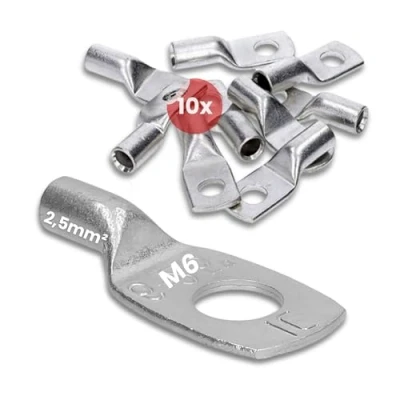 Immagine di Kalitec HR2 6 10 capicorda tubolari, 2,5 mm², M6, senza foro di vista, made in Germany