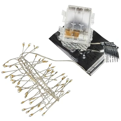 Immagine di Konstsmide 1465 890 Micro catena luminosa interno a batteria Numero di lampadine 60 LED (monocolore) Ambra Lunghezza illuminata: 1 m