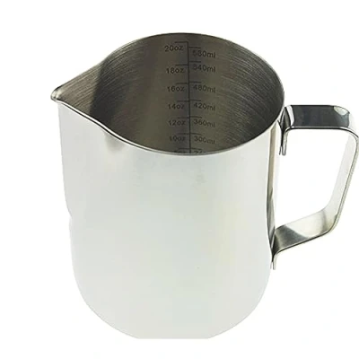 Immagine di Lattiera da barista, 600 ml, in acciaio inox, ideale per latte macchiato e cappuccino
