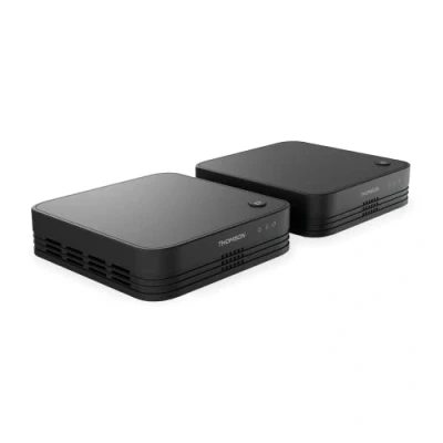 Immagine di Thomson Amplificatore WLAN, Wi Fi Mesh Home Kit 1200, 2 Extender WLAN Extender, Access Points, ripetitore 1200 Mbit/s, copertura fino a 200 m2, 3 connettori Ethernet, THM1200KIT