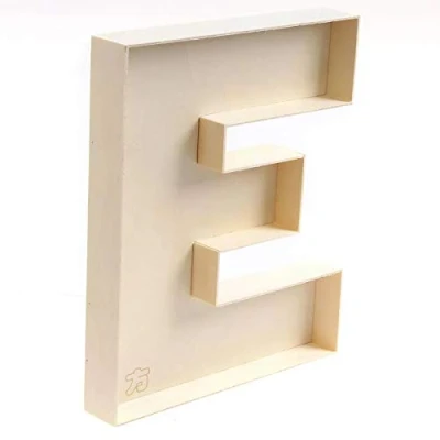 Immagine di Lettera E, in legno grezzo, riempibile, fatta A mano, cassetta delle lettere Z