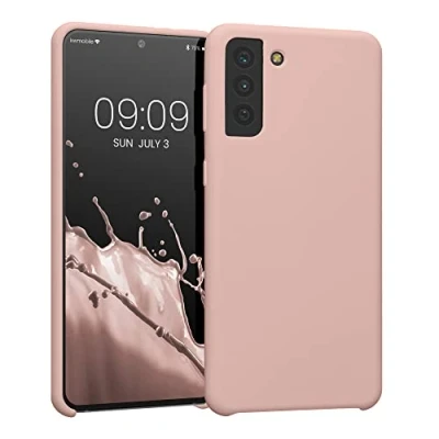 Immagine di kwmobile Cover per Samsung Galaxy S21 Plus Custodia Back Case Smartphone in Silicone TPU Protezione Gommata rosa antico matt
