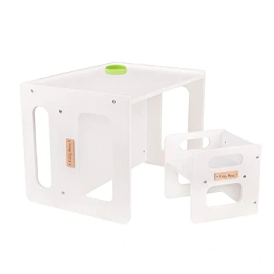Immagine di KiddyMoon Set Tavolo E Sedia Per Bambini TC 001, Bianco