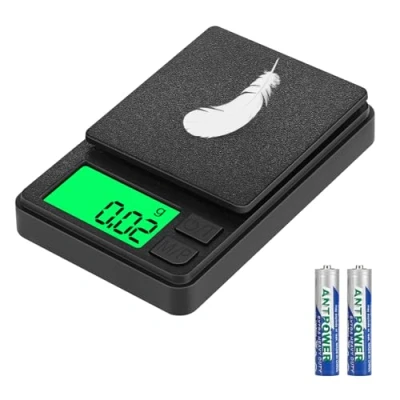 Immagine di Bilancia di Precisione 1000g/0.01g Portatile Bilance per Gioielli,Bilancia Digitale con Display LCD Retroilluminato（Funzione Tara）, 7 unità, Cucina/Caffè/Gioielli/Farmaci(2 batterie incluse)