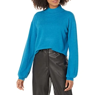 Immagine di The Drop Jaclyn Maglione a Collo Alto Nero con Schiena Scoperta da Donna, Blu oceano, 5XL Plus