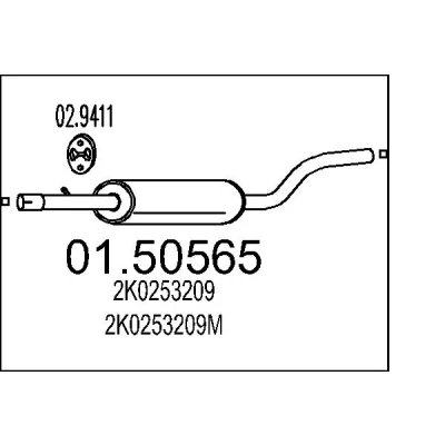 Immagine di MTS 01.50565 Silenziatore Centrale 1190