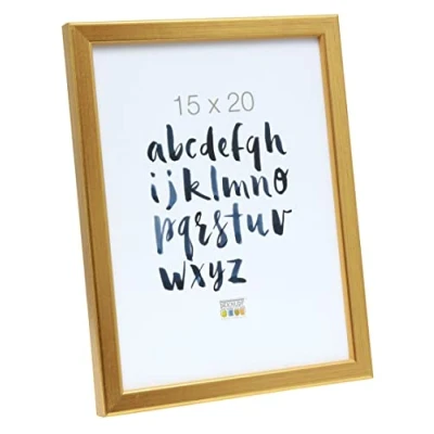 Immagine di Deknudt Frames S41JA1 Cornice portafoto in Legno Sottile, 15 x 20 cm, Colore: Oro