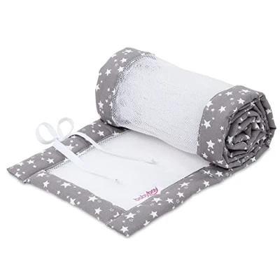 Immagine di Babybay Babynest Mesh Piqué Suitable For Model Maxi, Boxspring, Comfort And Plus, Taupe Stars White 200 g