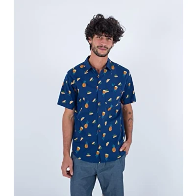 Immagine di Hurley One And Only Lido Stretch S/S Camicia, Particelle Grigie, S Uomo