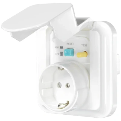 Immagine di Sygonix SY 5775152 1 parte Presa di sicurezza per montaggio a filo Protezione i bambini IP44 Bianco