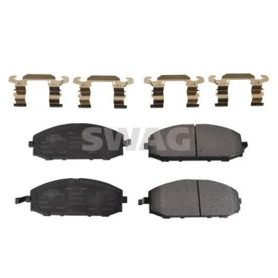 Immagine di SWAG 33 10 5394 Kit pastiglie freno Assale anteriore con segnalatore acustico usura lamierino anticigolío, materiale di fissaggio