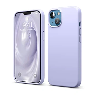 Immagine di elago Cover Silicone Liquido Compatibile con iPhone 13 Case (6.1&quot;), Premium, Protezione Completa Antiurto a 3 Strati, Custodia in Morbida Microfibra Antigraffio (Viola)