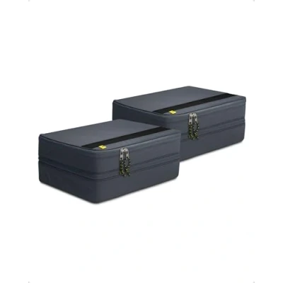 Immagine di Spigen Life Organizer da Viaggio Suitcase Set di borse imballaggio con compressione e cerniera per viaggi vacanze L1+L1 2 pezzi Grigio Grotto