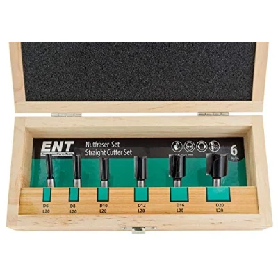 Immagine di ENT 09006 Set di frese per scanalatura HW a 6 pezzi Ø 8 10 12 16 20 mm gambo