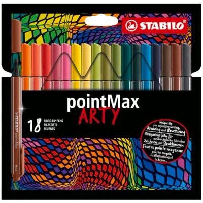 Immagine di Fineliner Premium STABILO pointMax ARTY Astuccio da 18 Colori assortiti