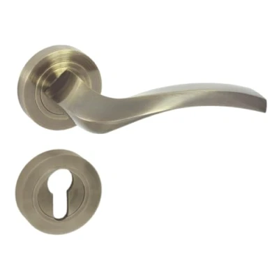 Immagine di domino ENIGMA R M3 Set di cilindri profilati, rosetta rotonda, maniglia per porta della camera, dell&#039;ufficio, cantina e interna, accessori in alluminio,