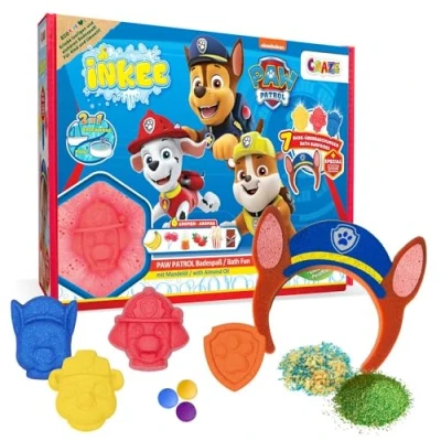 Immagine di INKEE Confezione regalo Paw Patrol Set da bagno per bambini 7 accessori bambini, Pawpatrol bombe e sali diverse fragranze +