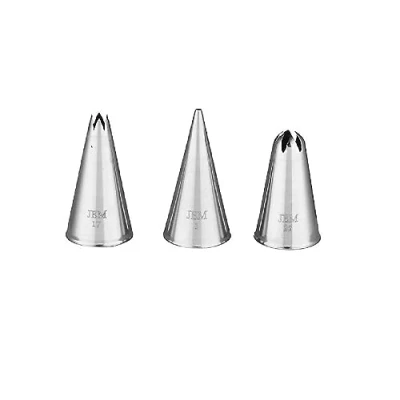 Immagine di PME NZ1005 Set di ugelli Jem, collezione Dots &amp; Shells, confezione da 3, in acciaio INOX