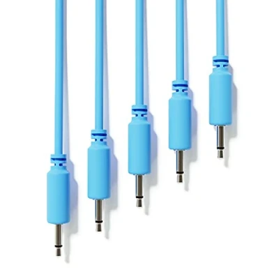 Immagine di ExcelValley 5 Pack Cavi Modulari Patch Mono TS 3,5mm 1/8&quot; Eurorack Sintetizzatore [Blu 10 cm 4&quot;]