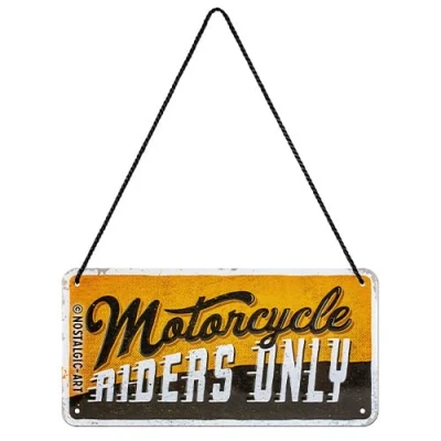 Immagine di Nostalgic Art Targa da appendere, Motorcycle Riders Only Idea regalo per amanti di auto &amp; moto, in metallo, Design retrò decorazione, 10 x 20 cm