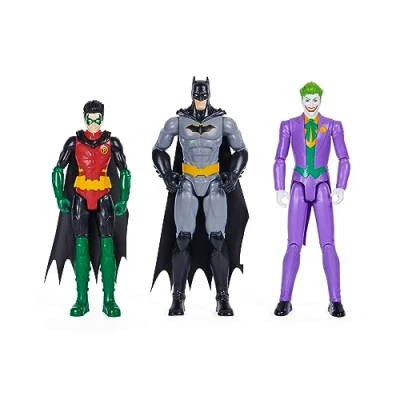 Immagine di DC Comics Spin Master, Batman e Robin vs. The Joker, Action Figure da 30,5 cm, Giocattoli per Bambini Ragazze dai 3 Anni in su Confezione 3, Colore, 1, 778988344651