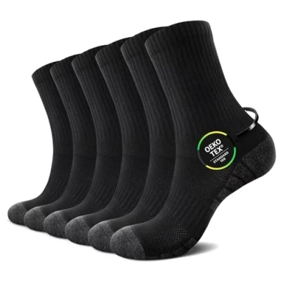 Immagine di TUUHAW Calze Uomo Neri Sportive Lunghe Calzini Spugna Invernali Running Basket 47 50, Nero